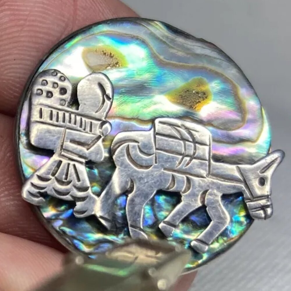 Abalone Shell Cufflinks, In Solid Sterling Silver… - image 2